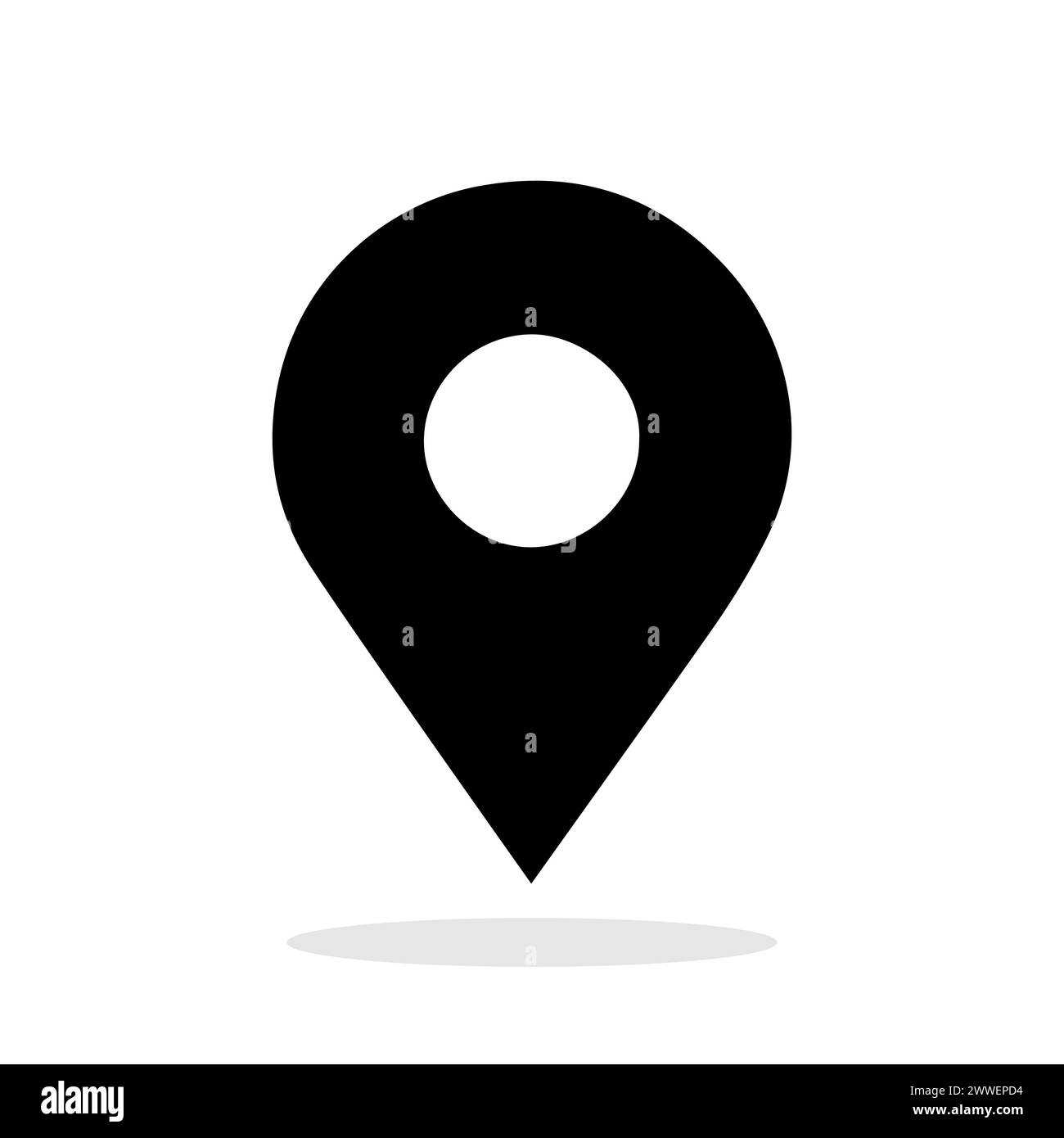 Map pin icon. Black map pin location icon isolated on white background ...
