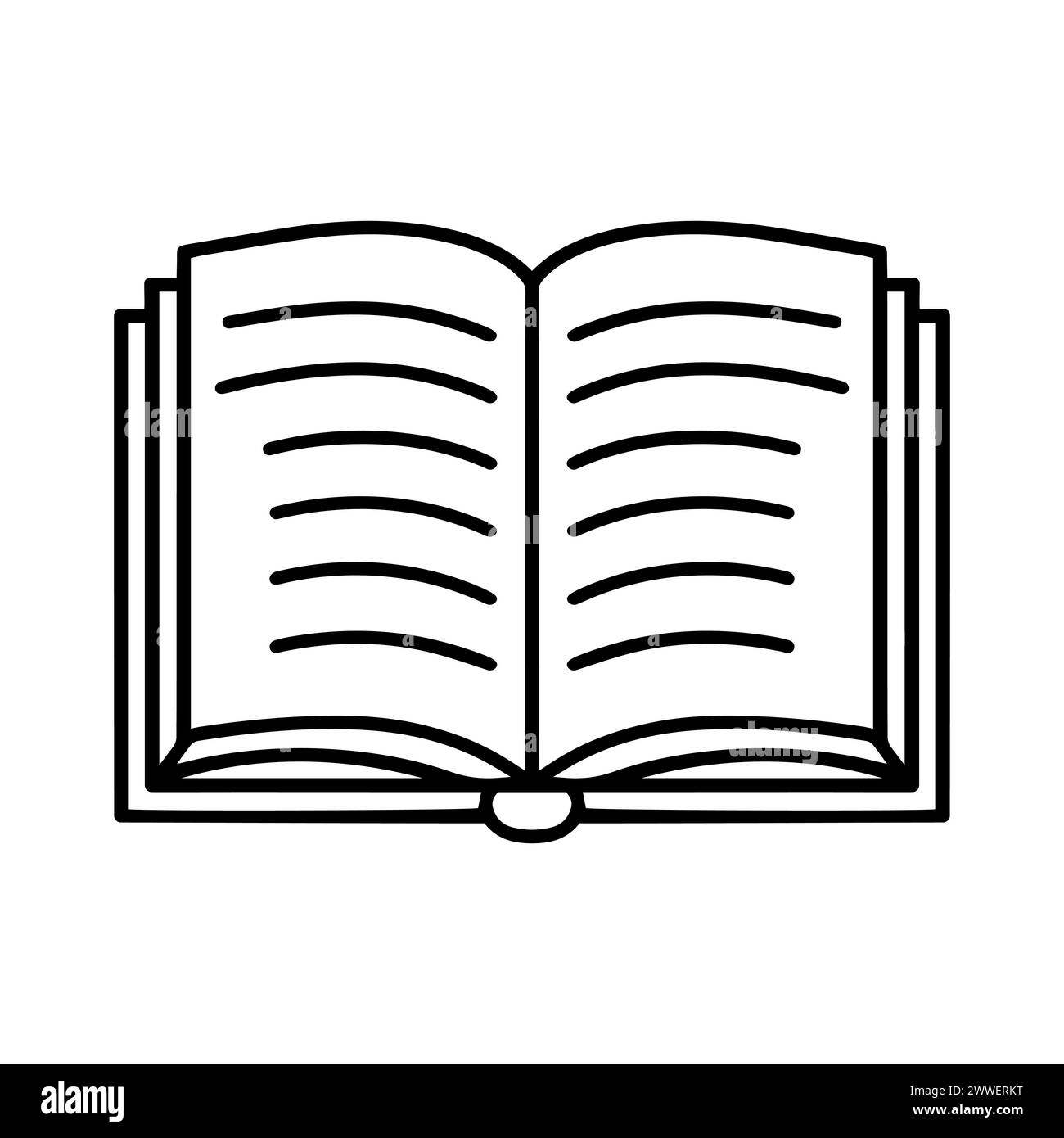 Book icon. Black linear book icon isolated on a white background ...