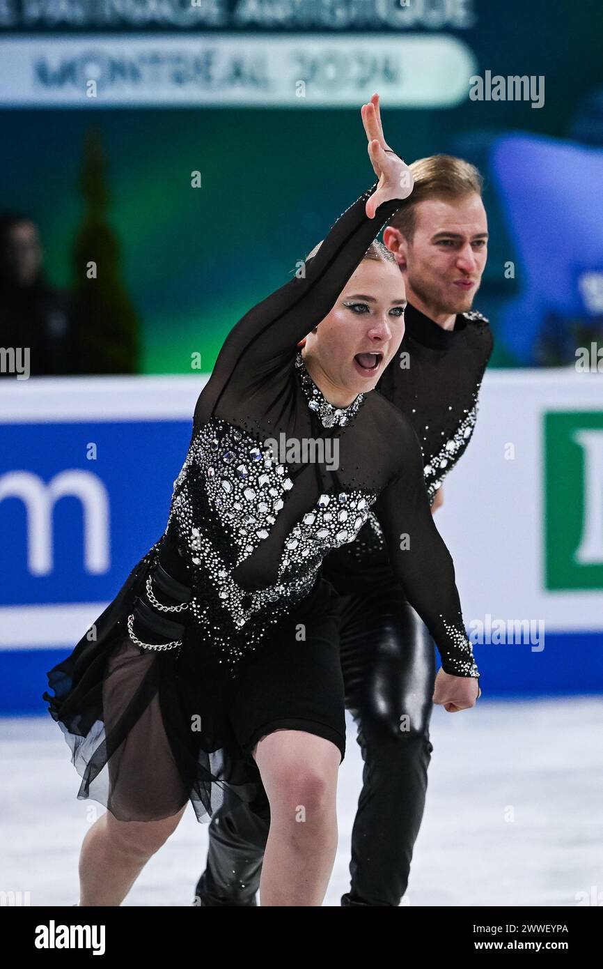 Montreal, Canada. 22nd Mar, 2024. MONTREAL, CANADA - MARCH 22 2024: Natalie Taschlerova and Filip Taschler (CZE) during the ISU World Figure Skating Championships at Bell Centre on in Montreal, Canada. Credit: Orange Pics BV/Alamy Live News Stock Photo