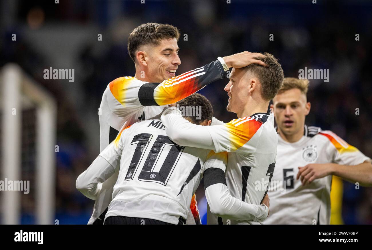 Lyon, France. 23rd Mar 2024. Torjubel: Jamal Musiala (Deutschland) Kai