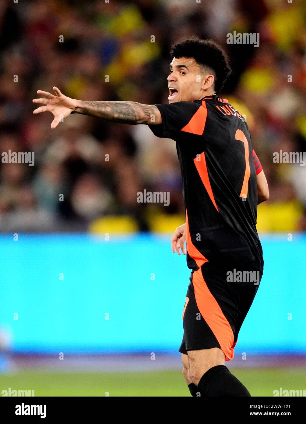 Colombia’s Luis Diaz during an international friendly match at the