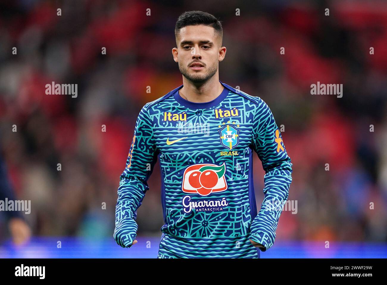 Brazil's Yan Couto during the international friendly match at Wembley Stadium, London. Picture date: Saturday March 23, 2024. Stock Photo