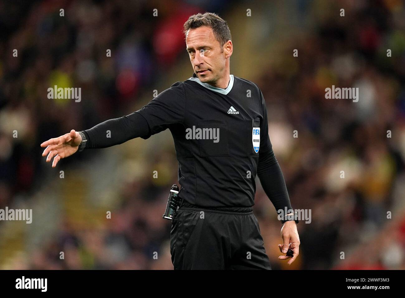 Match referee Artur Manuel Soares Dias during the international friendly match at Wembley Stadium, London. Picture date: Saturday March 23, 2024. Stock Photo