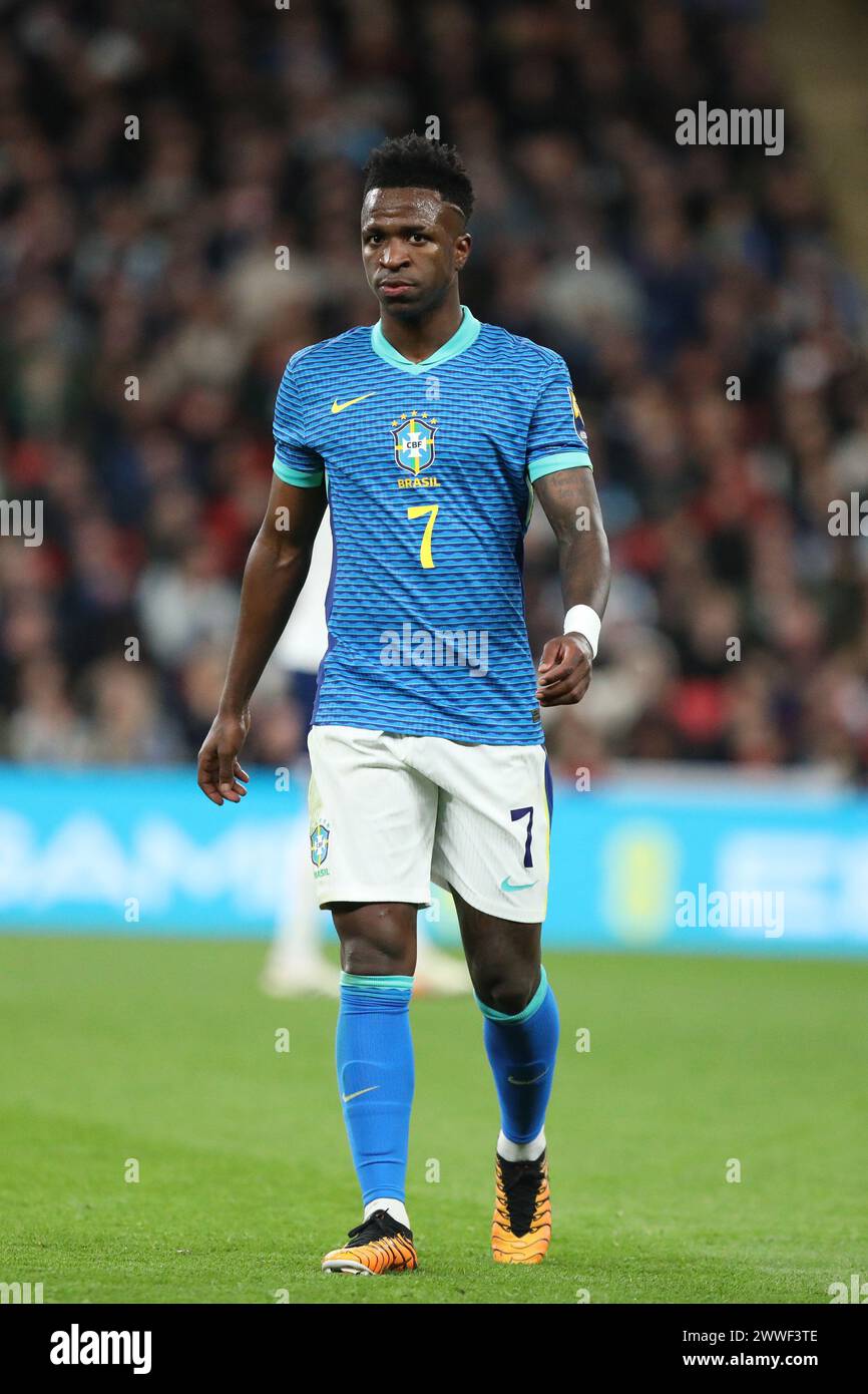 London, UK. 23rd Mar, 2024. Vinicius Jr of Brazil during the 