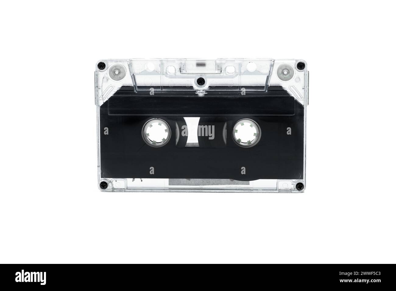 Audio cassette tape. Vintage cassette tape isolated on white background Stock Photo