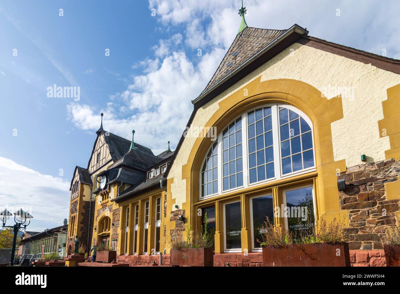 former railway station Cues Bernkastel-Kues Mosel Rheinland-Pfalz, Rhineland-Palat Germany Stock Photo