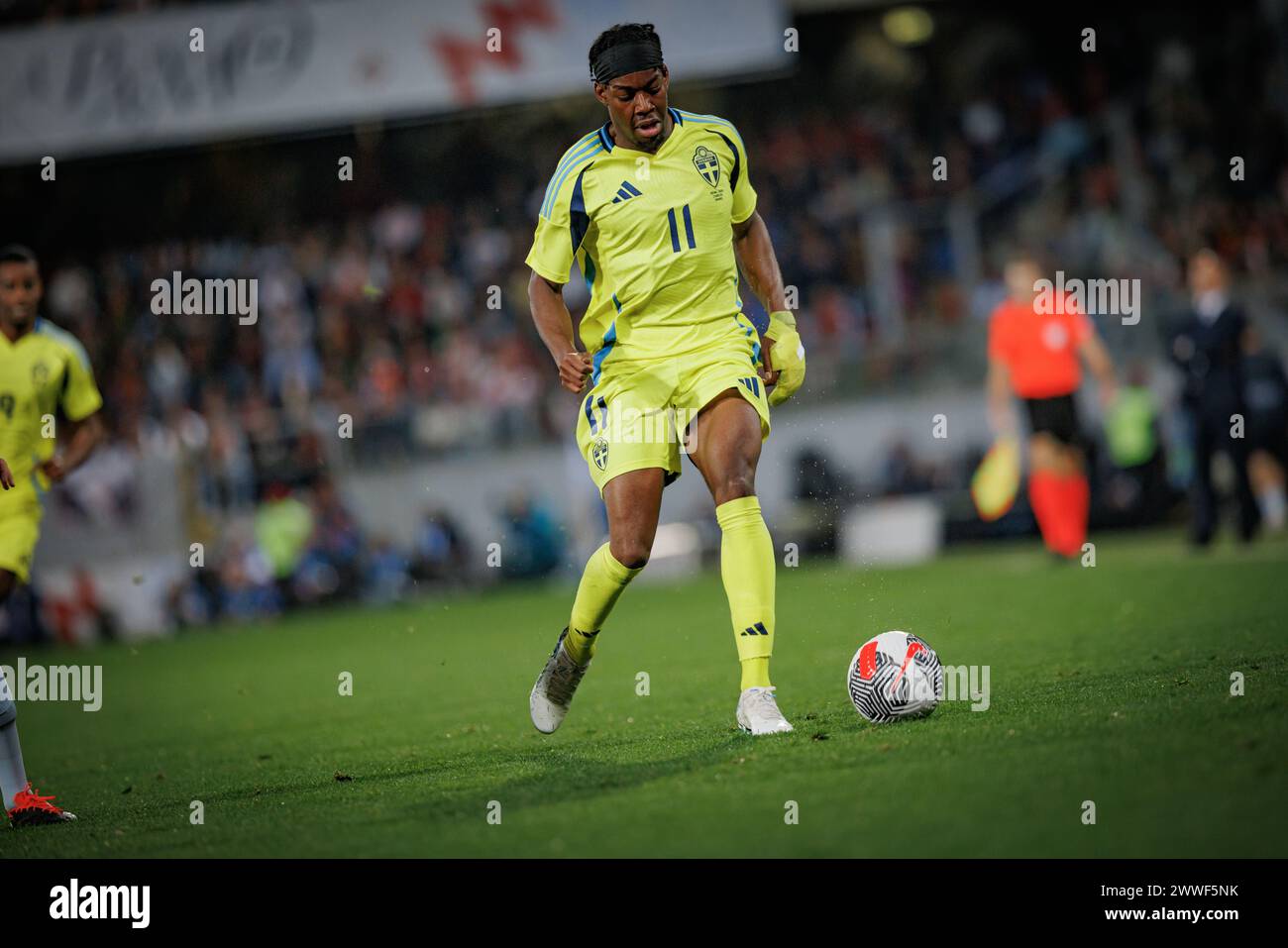 Anthony Elanga during friendly international game between national teams of Portugal and Sweden, Estadio Dom  Afonso Henriques, Guimaraes, Portugal. ( Stock Photo