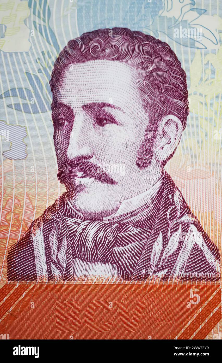 Portrait of Venezuelan independence leader Jose Felix Ribason on 5 ...