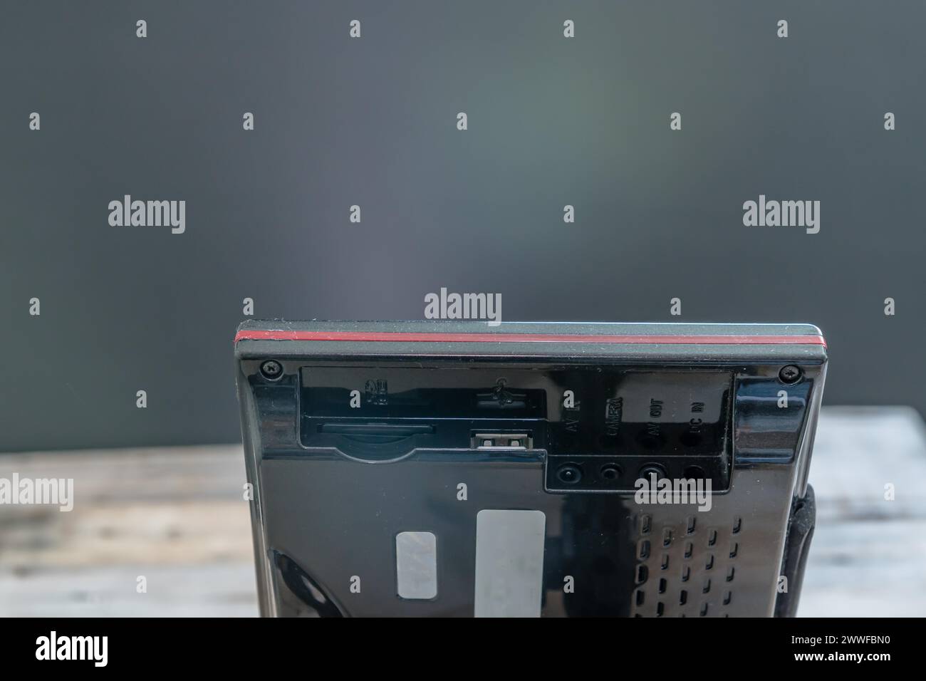 Back of automobile navigation system showing the various IO ports and ...