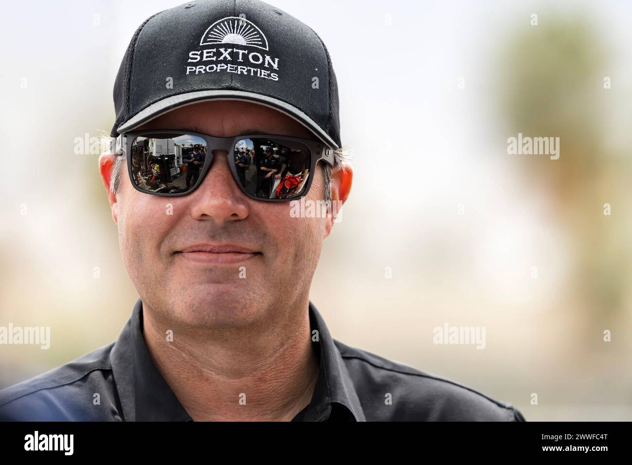 Thermal, Ca, USA. 23rd Mar, 2024. Team Manager, Larry Foyt, watches his