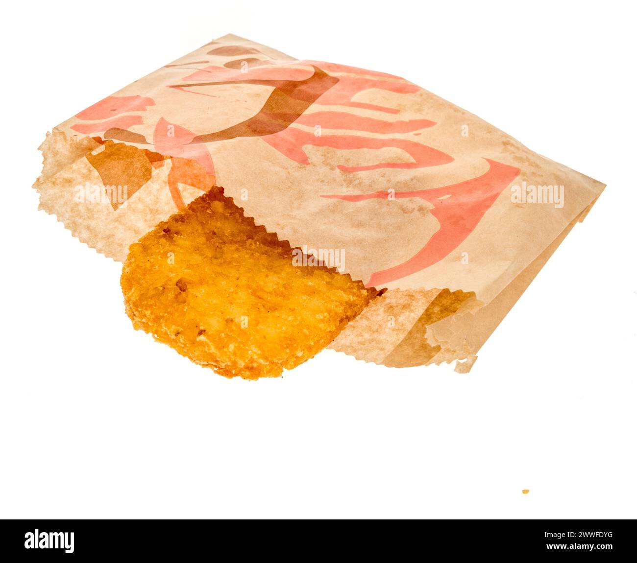 Winneconne, WI - 15 March 2024: A package of Taco Bell breakfast hash brown on an isolated background. Stock Photo