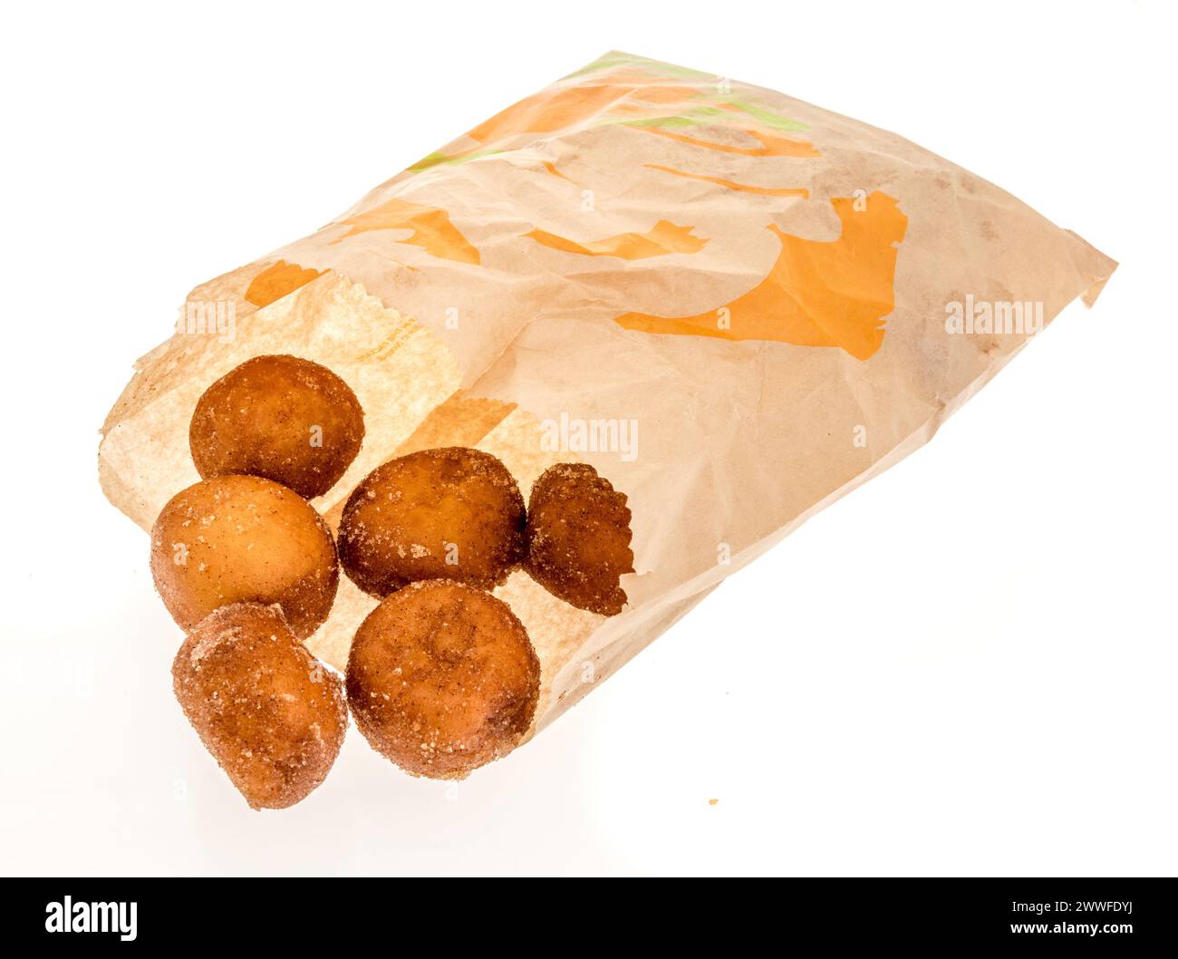 Winneconne, WI - 15 March 2024: A package of Taco Bell breakfast cinnabon delights on an isolated background. Stock Photo