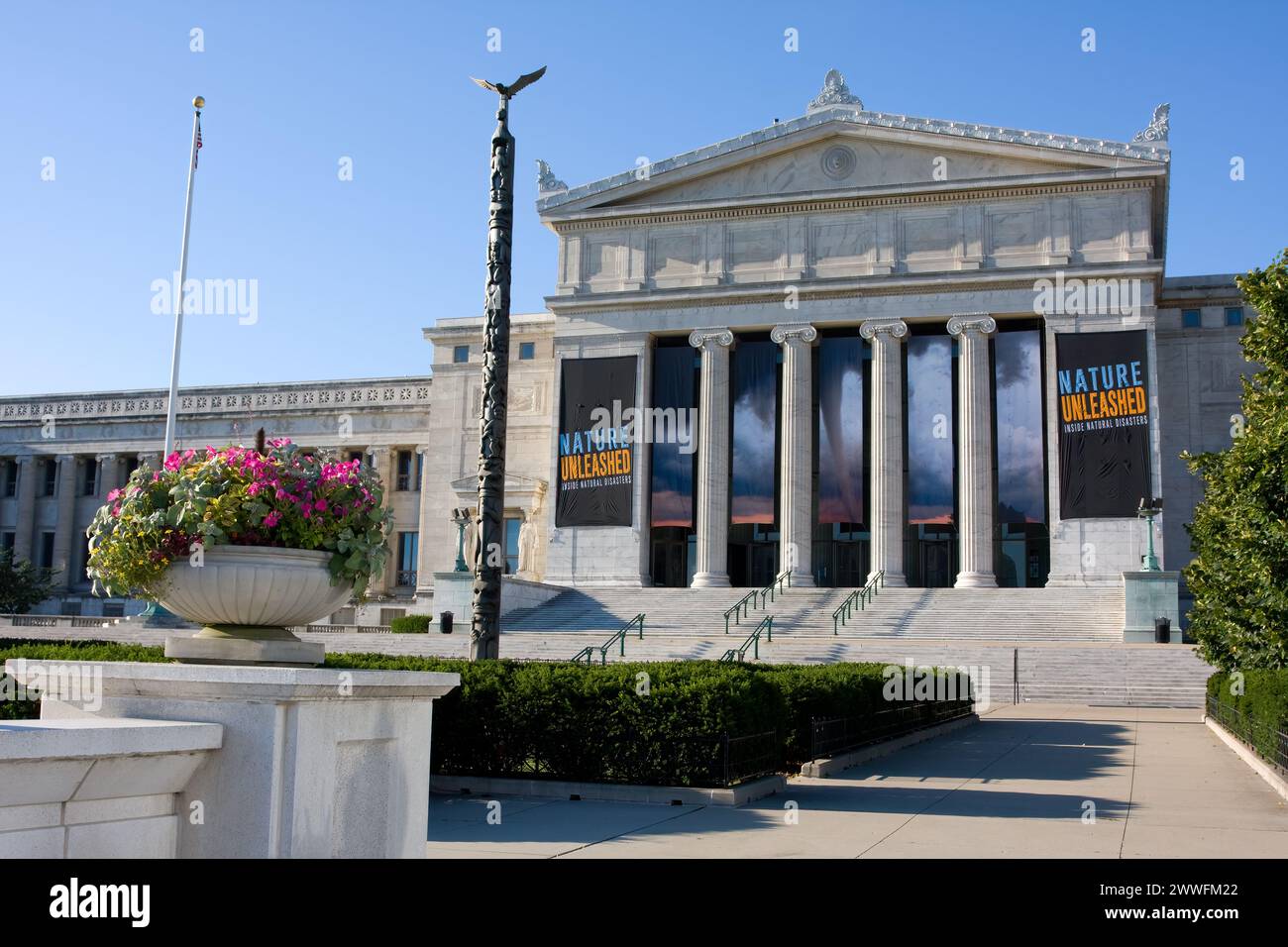 Chicago, Illinois.  Field Museum of Natural History.  Ionic Columns. Stock Photo