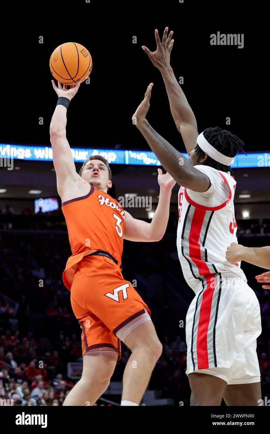 Columbus, Ohio, Usa. 23rd Mar, 2024. Virginia Tech Hokies Guard Sean 