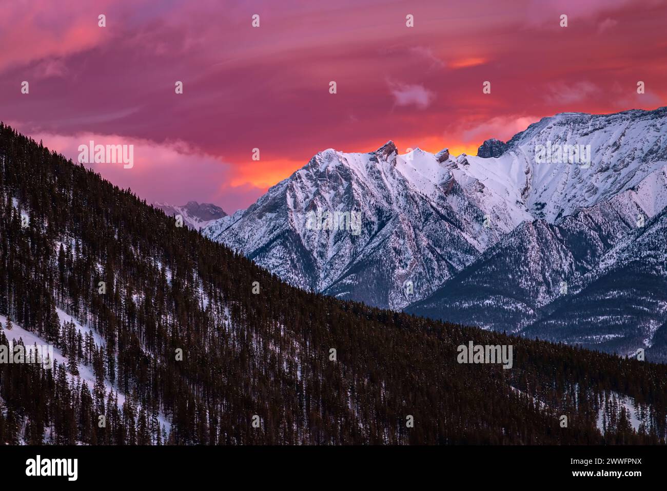 Colourful Sunrise In The Mountains Stock Photo