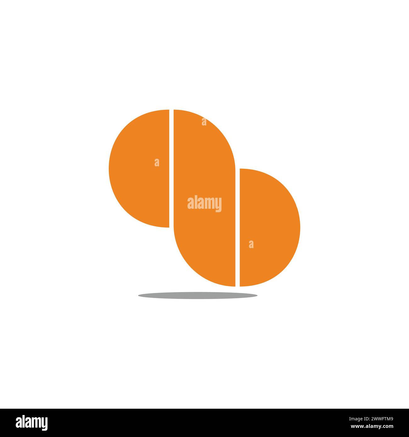 letter bq abstract circle geometric logo vector Stock Vector