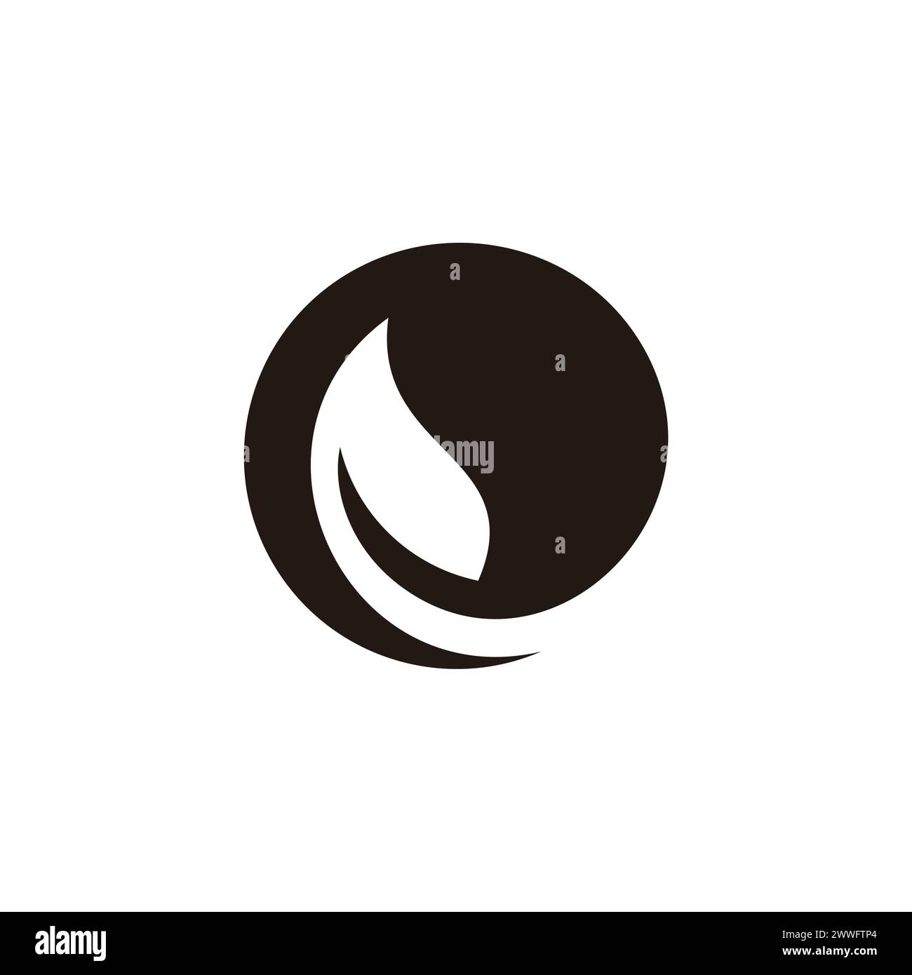 circle leaf silhouette simple geometric logo vector Stock Vector