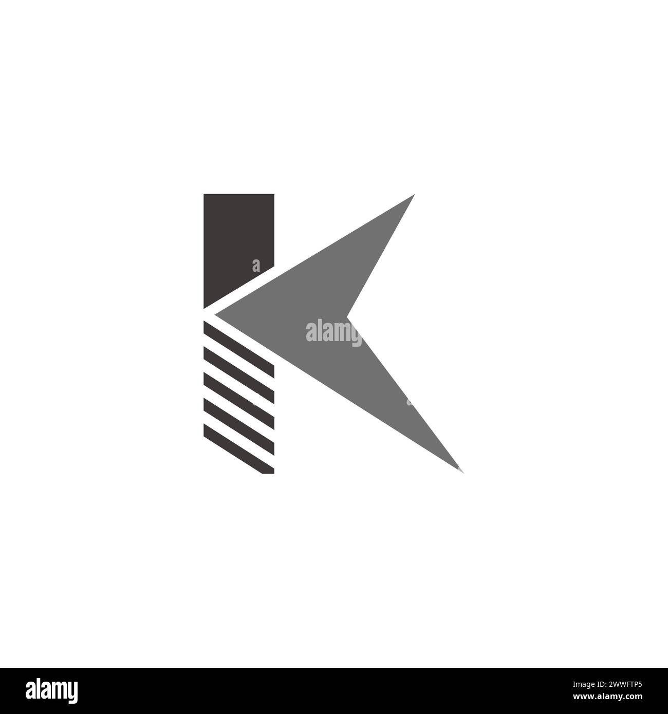 letter k gradient arrow simple logo vector Stock Vector