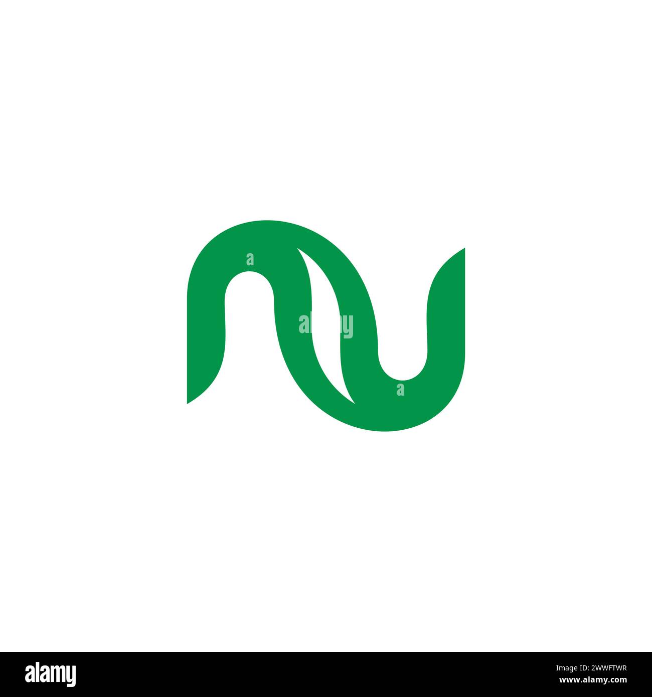 letter n nature leaf abstract simple logo vector Stock Vector