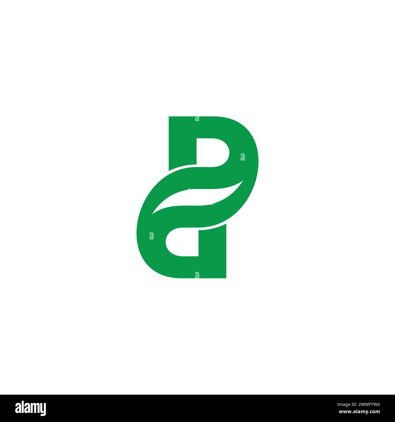 letter dp linked green leaf curves logo vector Stock Vector Image & Art ...