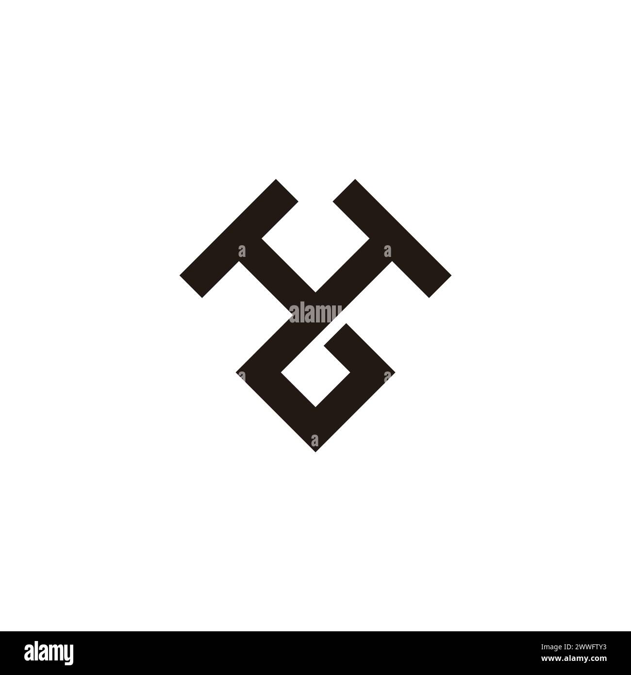 letter tt industrial hammer logo vector Stock Vector