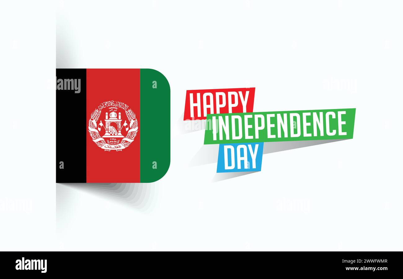 Happy Independence Day of Afghanistan Vector illustration, national day poster, greeting template design Stock Vector