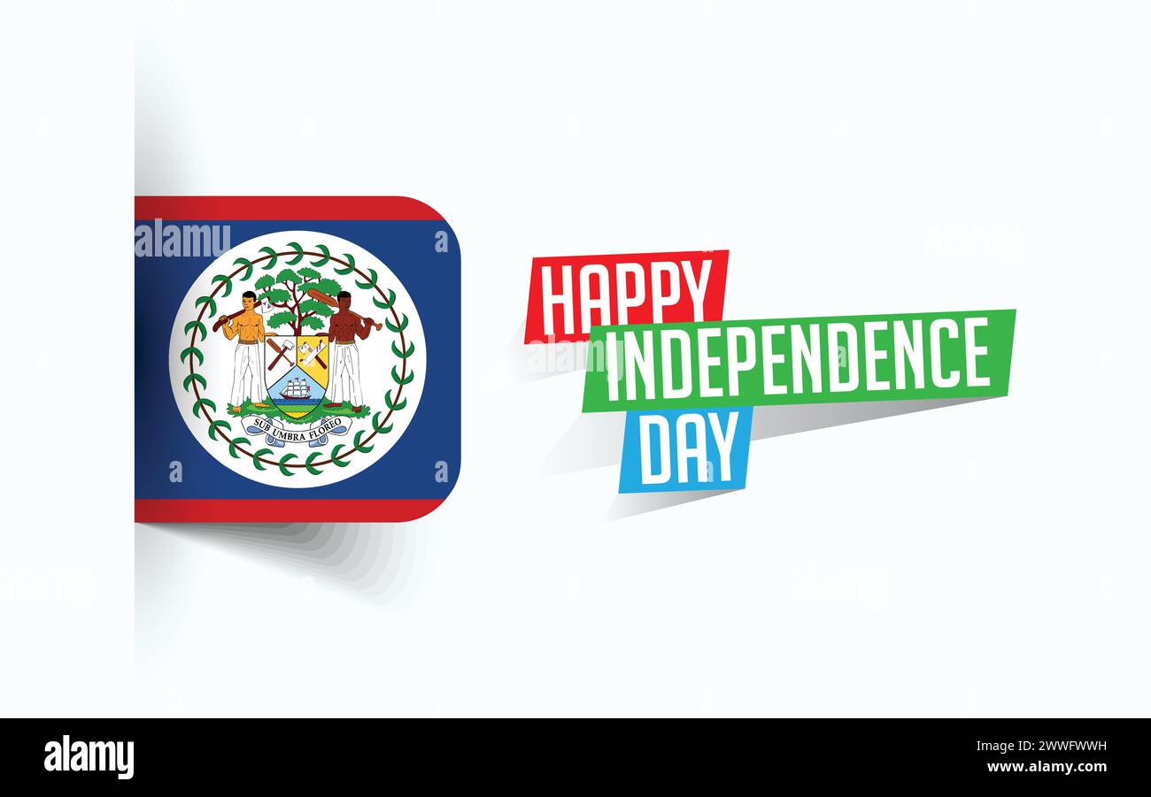 Happy Independence Day of Belize Vector illustration, national day
