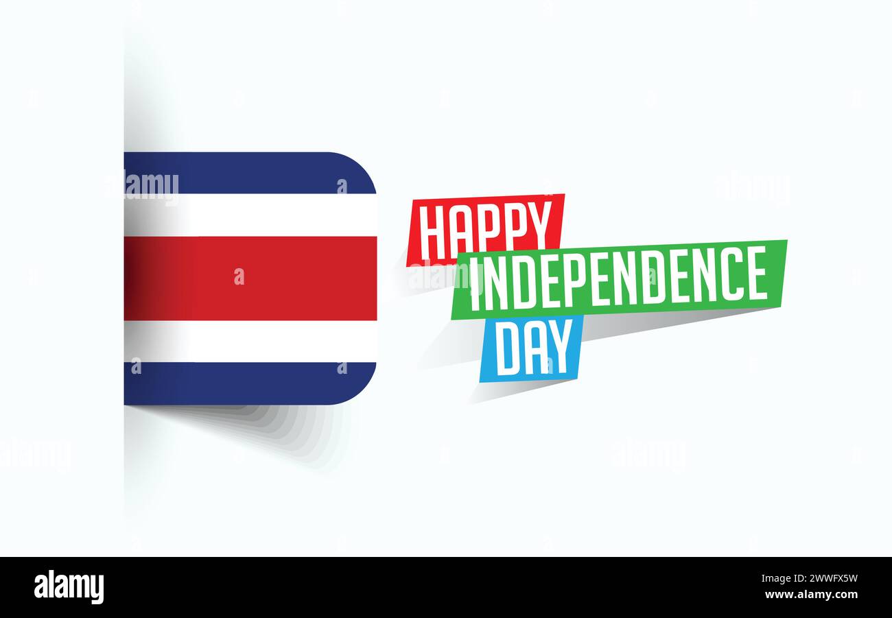 Happy Independence Day of Costa Rica Vector illustration, national day poster, greeting template design, EPS Source File Stock Vector