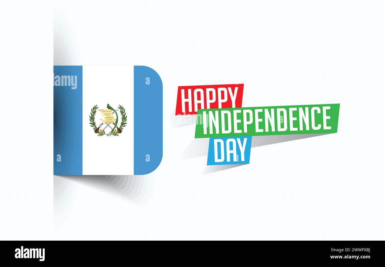 Happy Independence Day of Guatemala Vector illustration, national day poster, greeting template design, EPS Source File Stock Vector