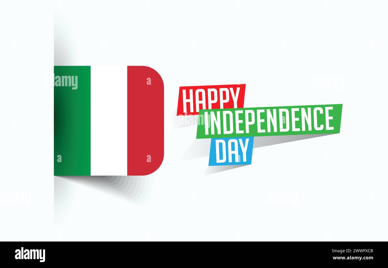 Happy Independence Day of Italy Vector illustration, national day poster, greeting template design, EPS Source File Stock Vector