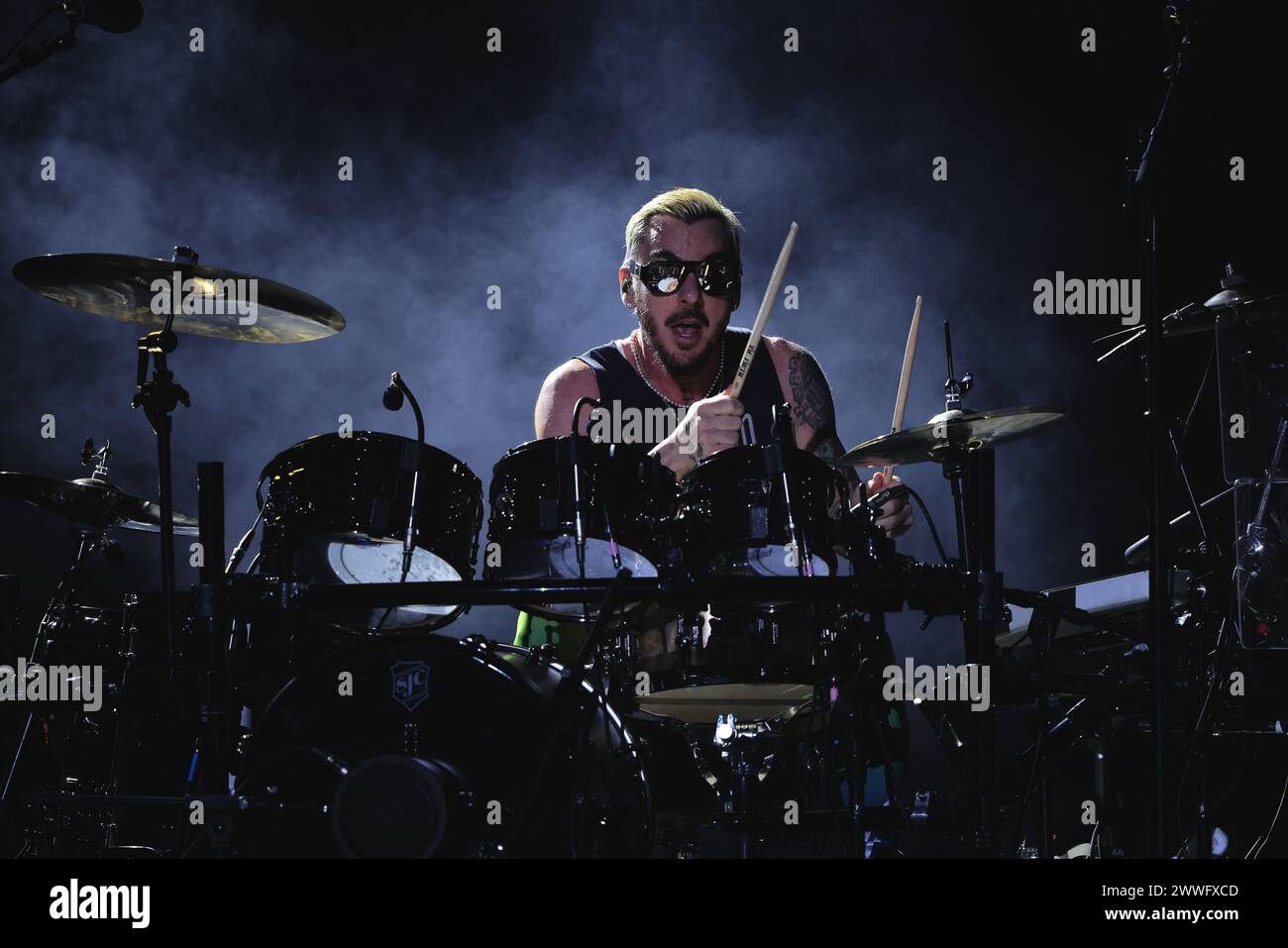 Sao Paulo, Brazil. 24th Mar, 2024. SP - SAO PAULO - 03/23/2024 - SAO PAULO, LOLLAPALOOZA BRAZIL 2024 - Musician Shannon Leto from the North American band 30 Seconds to Mars performs on the Budweiser stage, at the Lollapalooza Brasil 2024 Festival, held at the Autodromo de Interlagos, zone south of the city of Sao Paulo, this Saturday (23). Photo: Ettore Chiereguini/AGIF (Photo by Ettore Chiereguini/AGIF/Sipa USA) Credit: Sipa USA/Alamy Live News Stock Photo