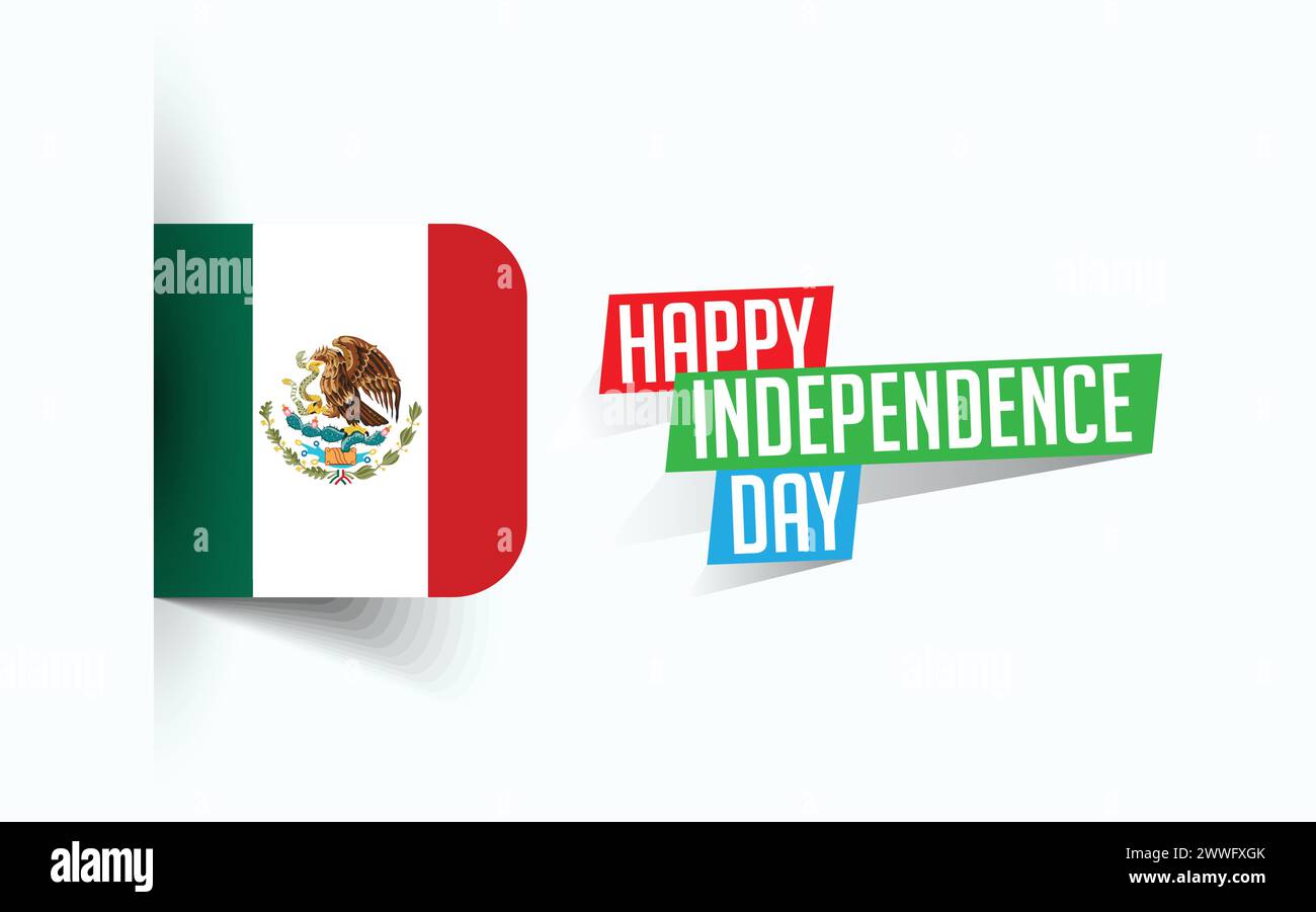 Happy Independence Day of Mexico Vector illustration, national day poster, greeting template design, EPS Source File Stock Vector