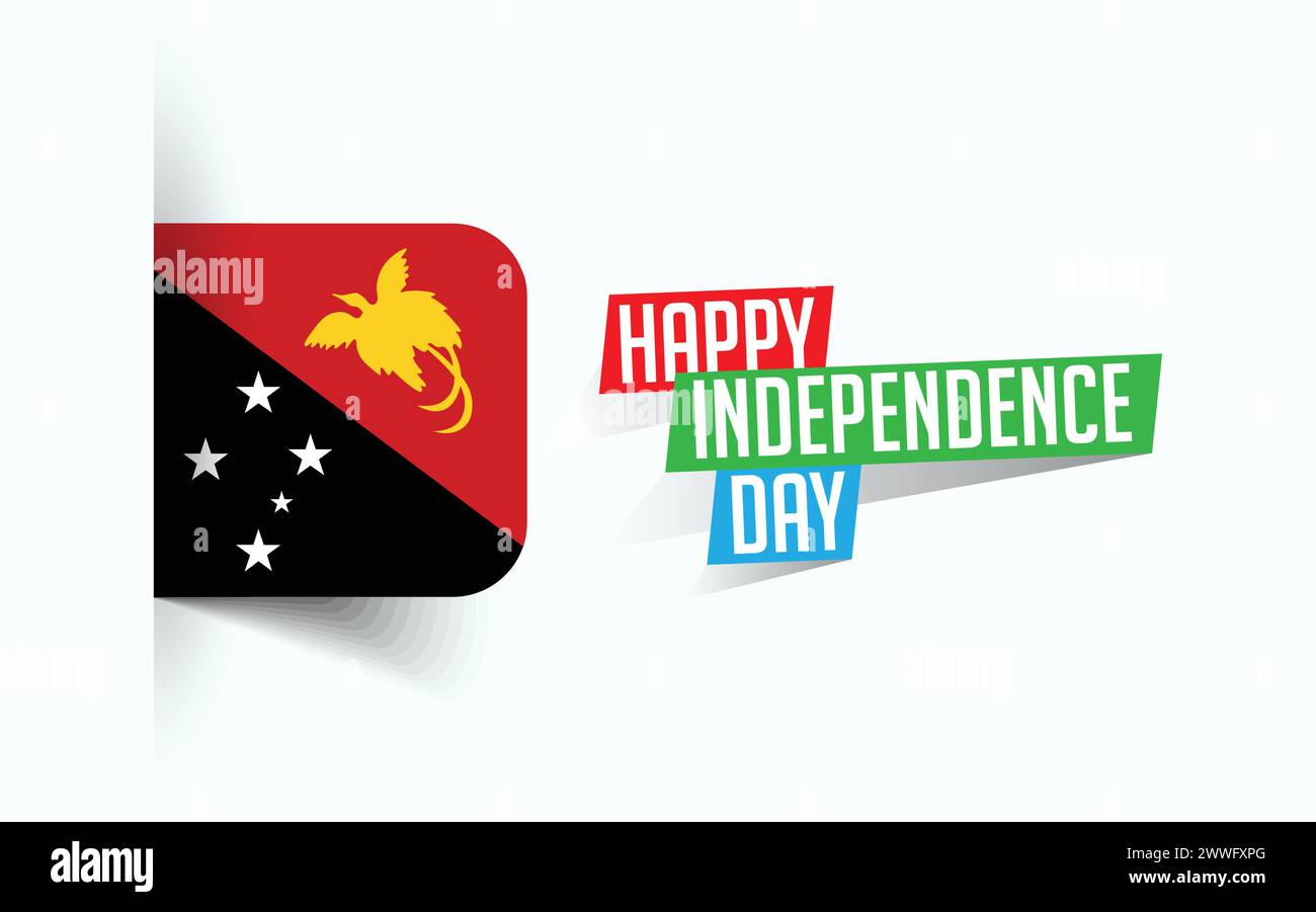 Happy Independence Day of Papua New Guinea Vector illustration, national day poster, greeting template design, EPS Source File Stock Vector