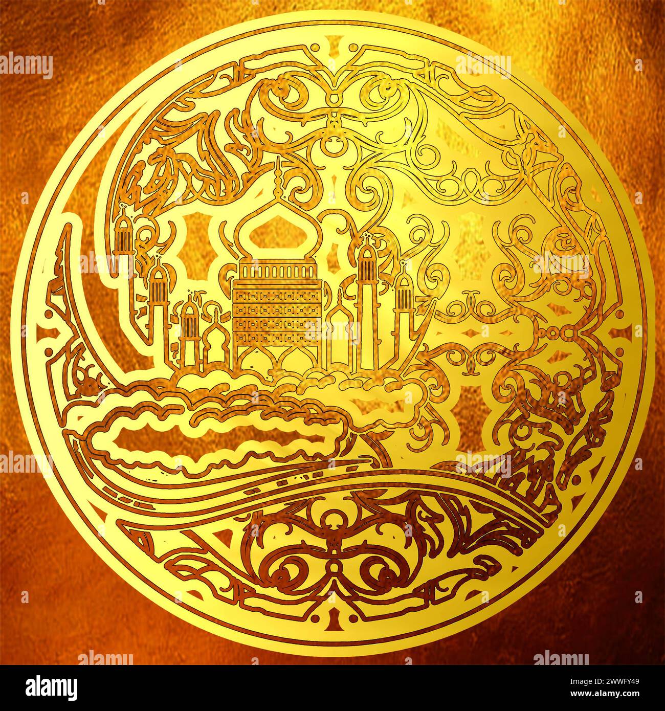 Golden wallpaper design hi-res stock photography and images - Alamy