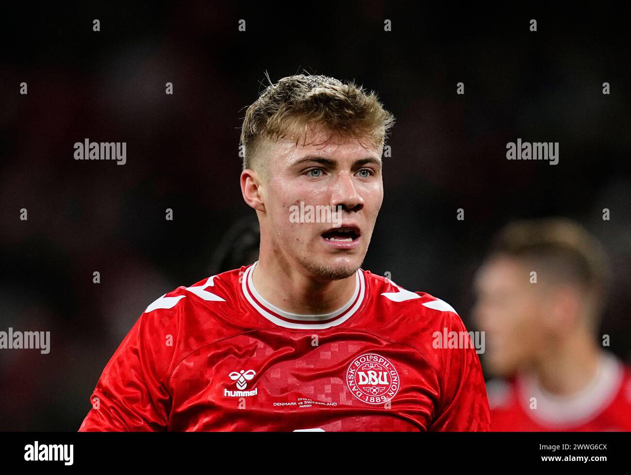 Parken, Copenhagen, Denmark. 23rd Mar, 2024. Rasmus Hoejlund (Denmark ...