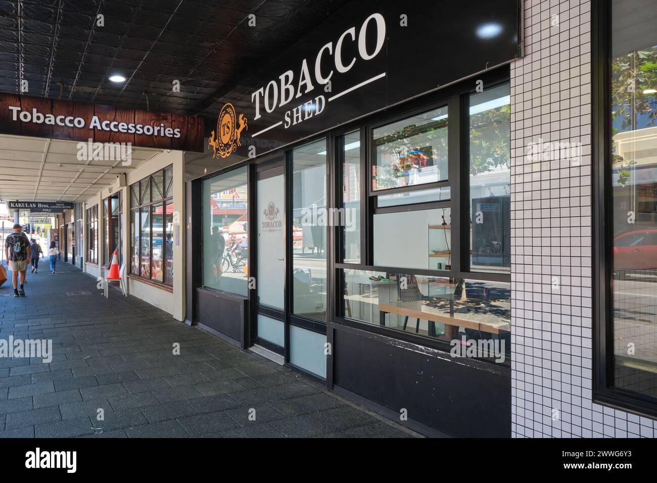 The Tobacco Shed, a store selling tobacco products and accessories in Northbridge, Perth, Western Australia. Stock Photo