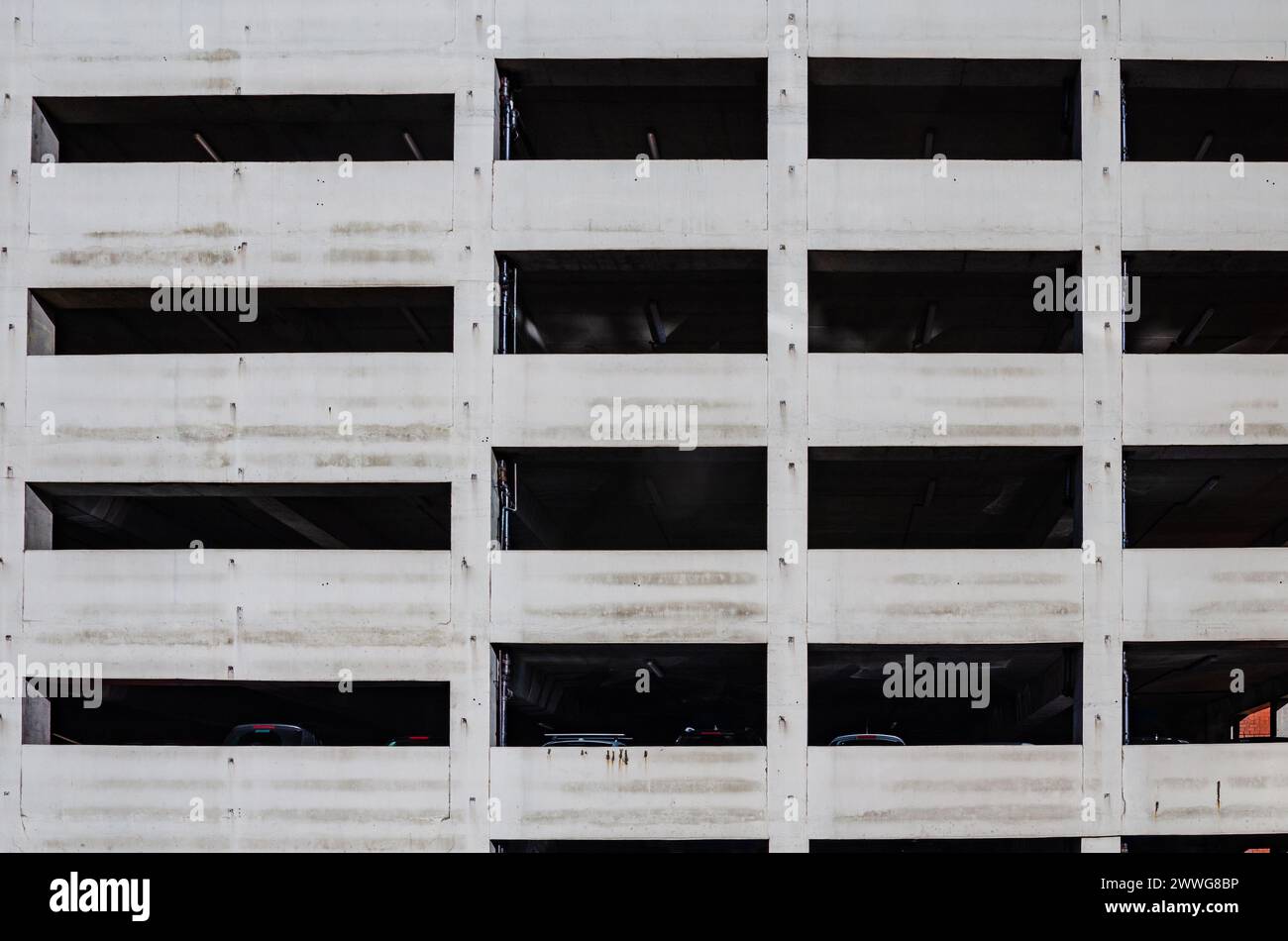 Belfast County Antrim Northern Ireland February 23 2024 -Close-up of multi-story car park in Belfast city centre Stock Photo