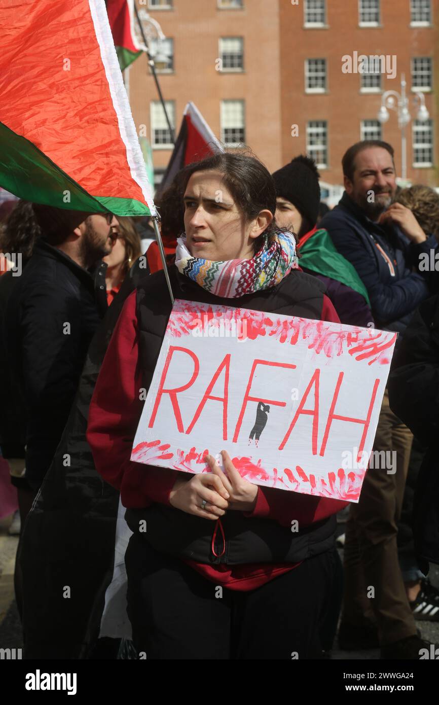 Dublin, Ireland. March 23, 2024. A pro-Palestine march has taken place