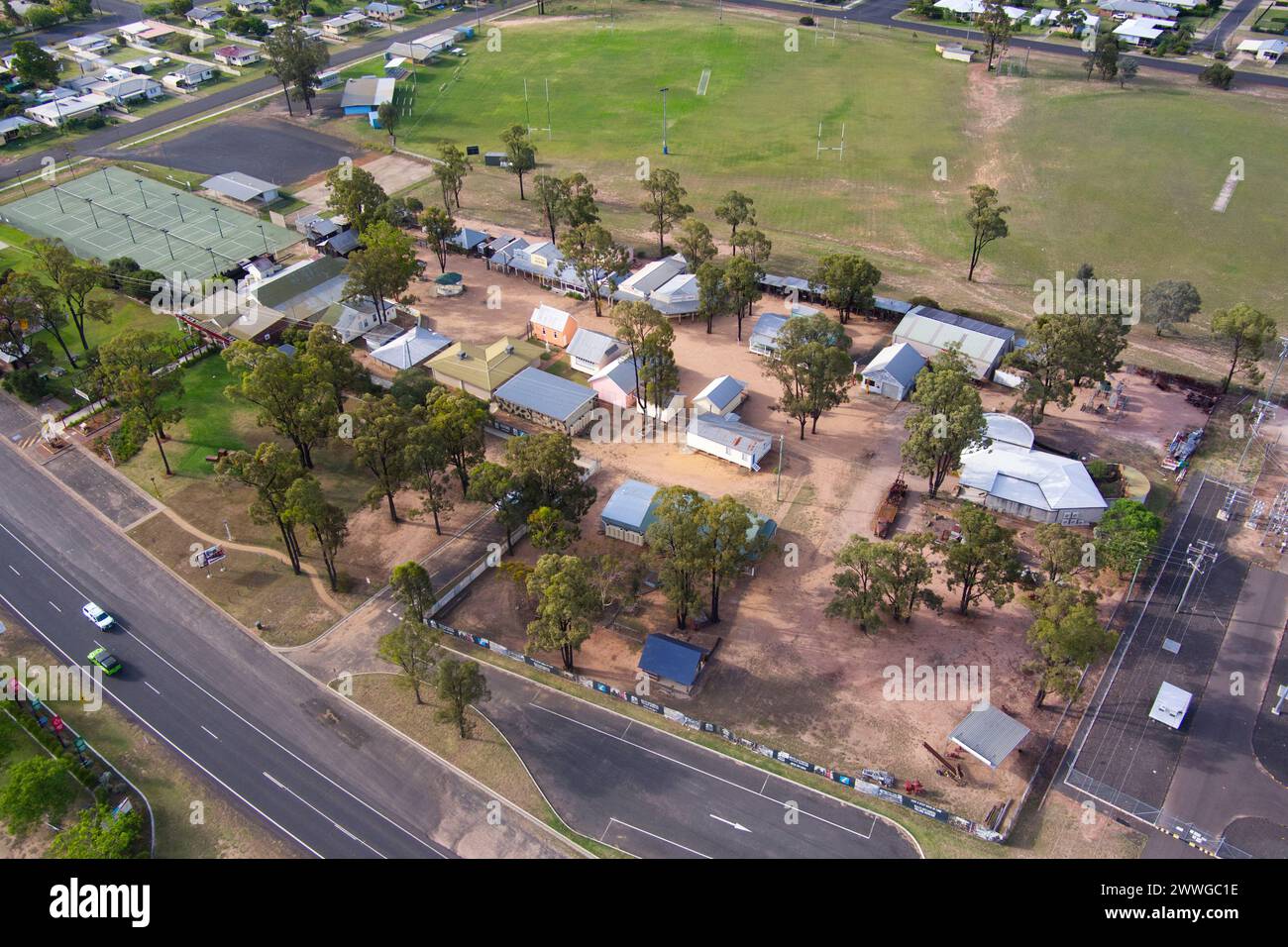 Aerial of Historical Village Museum Miles Queensland Australia Stock Photo