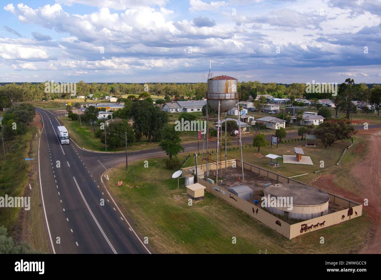 Aerial of Yuleba Queensland Australia Stock Photo