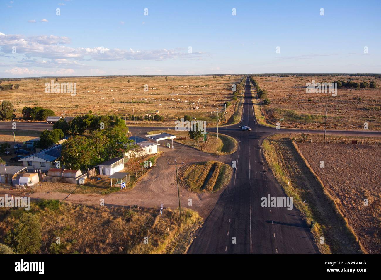 The Gums Roadhouse on the Leichhardt Highway Darling Downs Queensland Australia Stock Photo