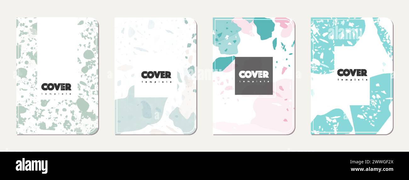 School Diary Cover Design Terrazzo Abstract Background Made Of Natural