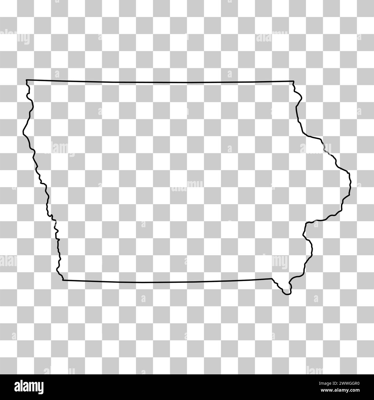 Iowa map shape, united states of america. Flat concept icon symbol vector illustration . Stock Vector