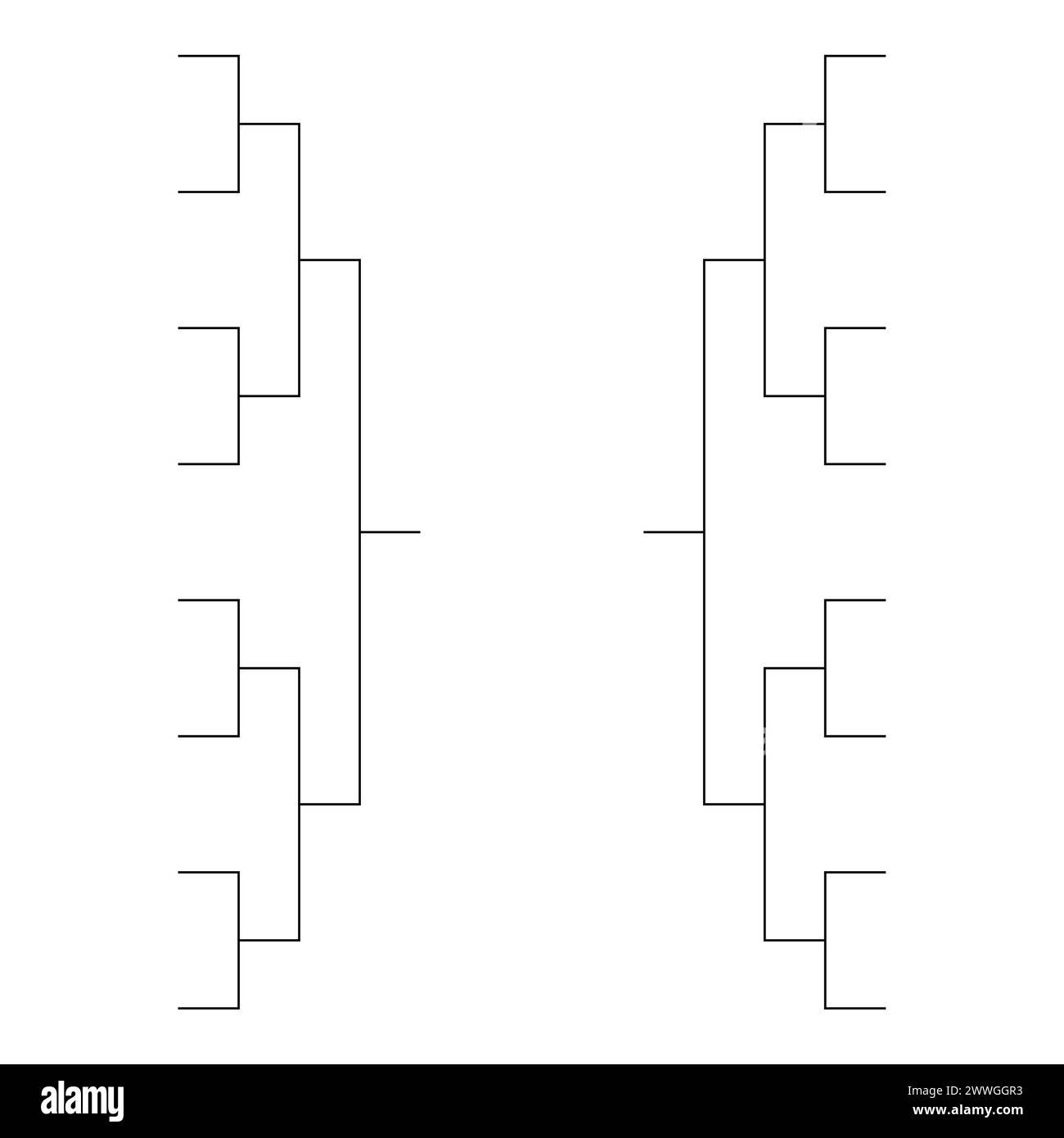 Set of Bracket sport tournament, blank elimination event sign, playoff ...