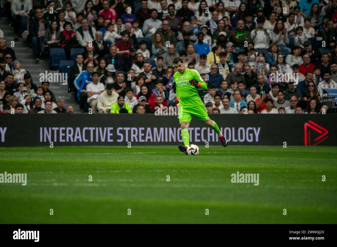 Madrid, Spain. 23rd Mar, 2024. Iker Casillas goalkeeper of Real Madrid seen in action during the Corazón Classic Match between Real Madrid Legends and FC Porto Vintage at Santiago Bernabéu Stadium. Final score; Real Madrid Legends 0:1 FC Porto Vintage. (Photo by David Canales/SOPA Images/Sipa USA) Credit: Sipa USA/Alamy Live News Stock Photo