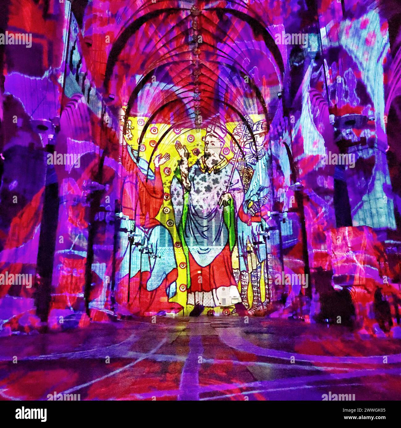 exeter-devon-uk-09th-jan-2024-immersive-sound-and-light-show