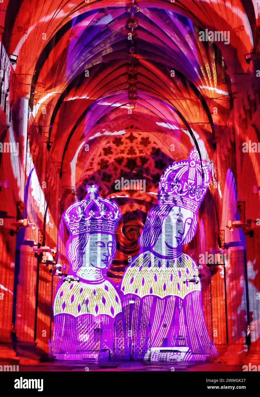 Exeter, Devon, UK. 09th Jan, 2024. immersive sound and light show, bringing to life the