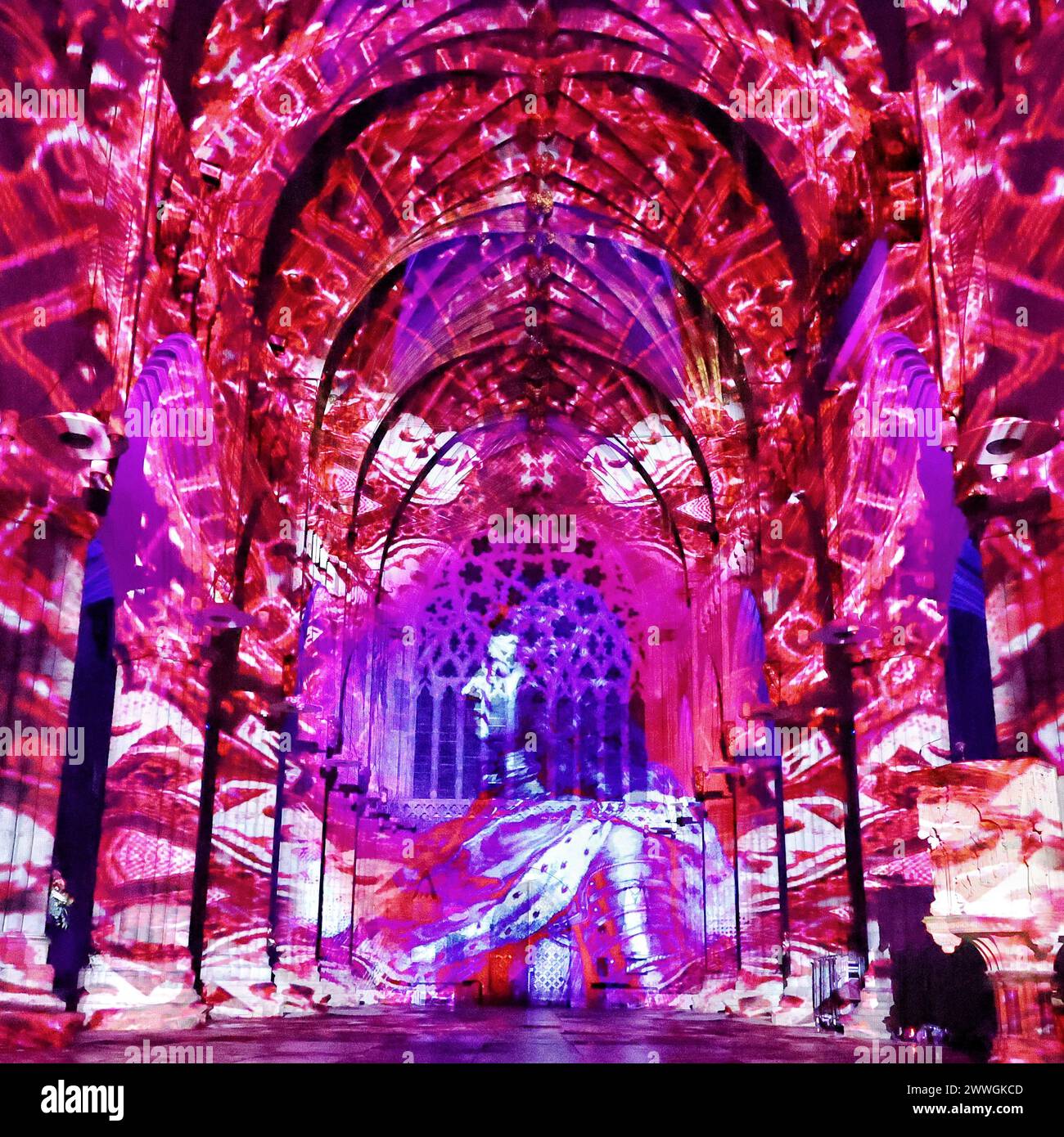 exeter-devon-uk-09th-jan-2024-immersive-sound-and-light-show