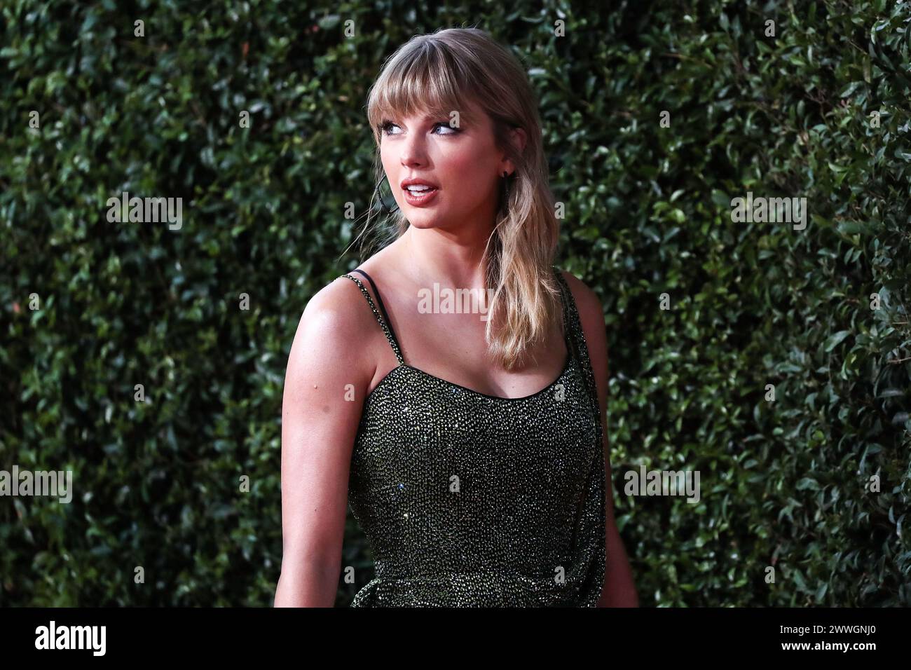 (FILE) ‘Taylor Swift: The Eras Tour' Breaks Disney+ Record as No. 1 Most-Streamed Music Film. LOS ANGELES, CALIFORNIA, USA - NOVEMBER 24: Singer Taylor Swift wearing a Julien Macdonald dress, Casadei boots, and Ofira jewelry arrives at the 2019 American Music Awards held at Microsoft Theatre L.A. Live on November 24, 2019 in Los Angeles, California, United States. (Photo by Xavier Collin/Image Press Agency) Stock Photo