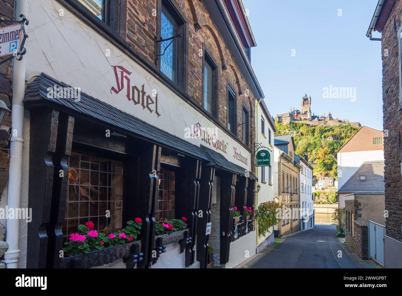 Cochem: Reichsburg Cochem Castle, district Cond in Mosel, Rheinland-Pfalz, Rhineland-Palatinate, Germany Stock Photo